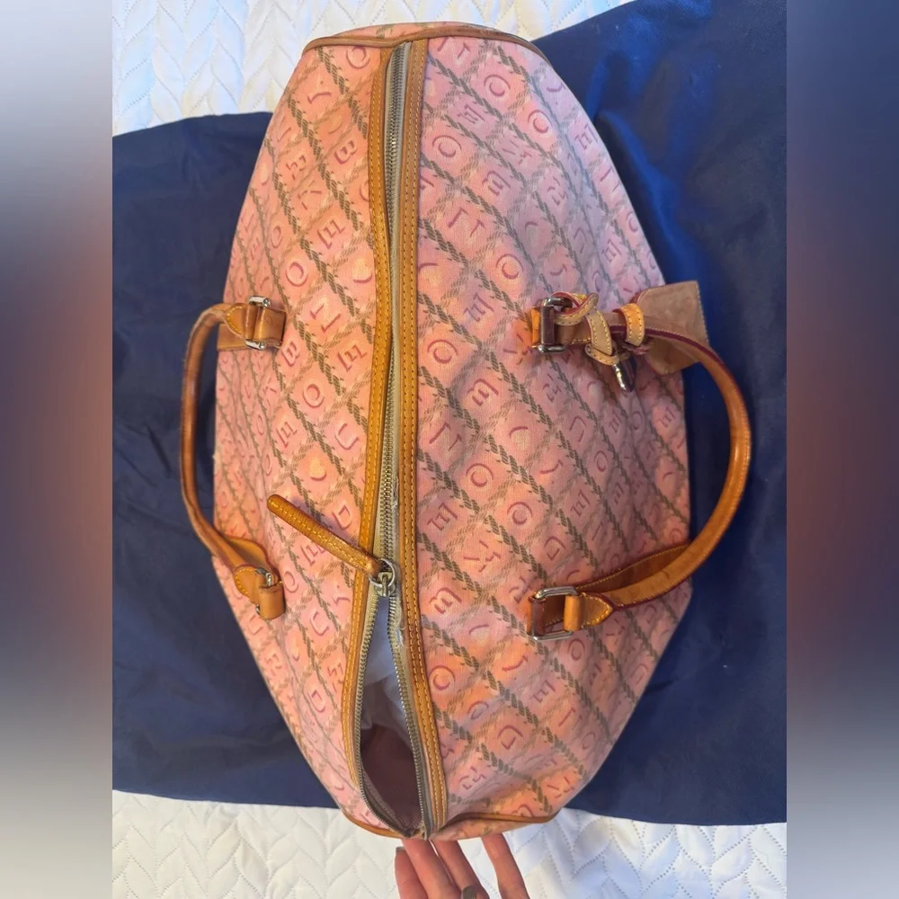 Vintage Dooney & Bourke Bubble Gum Pink Monogram Carry On Travel Bag Y2K - Picture 8 of 16